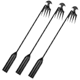 Garden Weed Pulling Tool, 4-Claw Stainless Steel Handheld Root Extractor, Dandelion Digger for Lawn & Garden Weeding, Yard Weeder with Ergonomic Handle (Black, 3 PCS)