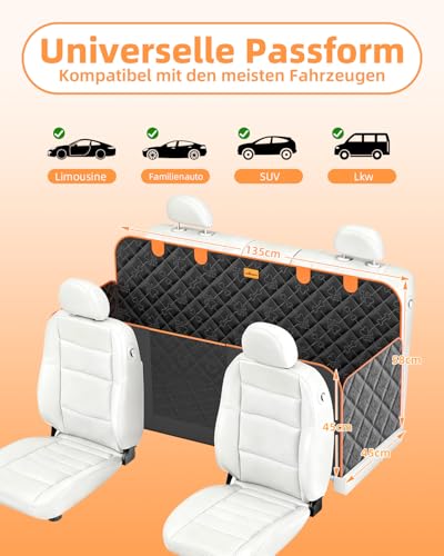 UPAWPIA Hundedecke Auto Rückbank 100% Wasserdicht Kratzfeste Autoschondecke Hund Rücksitz mit Seitenschutz und Sichtfenster Hundematte Auto Rückbank Universal für PKWs LKWs und SUV mit Sicherheitsgurt