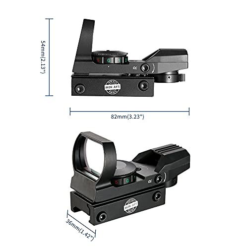 Tactical Green And Red Dot Sight - 4 Reticles Reflex Sight With Built-In Weaver-Picatinny Rail Mount For 22Mm Rail Base - Water Resistant Shockproof & Lightweight With Adjustable Brightness #TOP1
