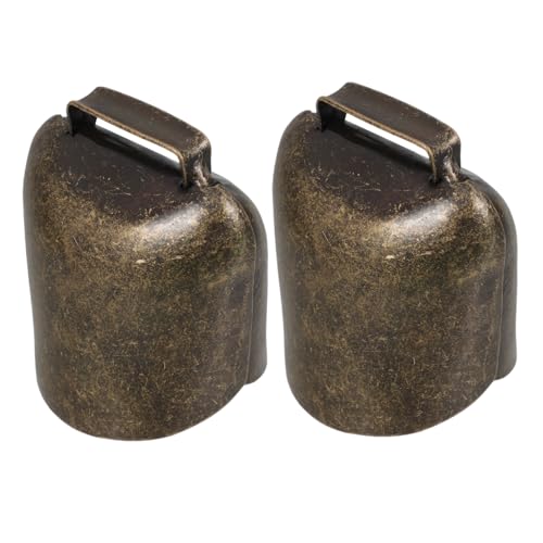 AKOOSY 2pezzi Campanella Da Appendere Forma Di Animale Ciondolo Spesso in Ferro Di Decorazione Per Pecore e Mucche Dispositivo Anti-smarrimento Suono