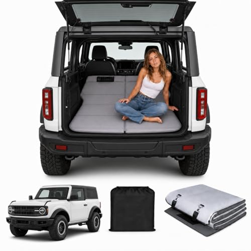MGRFTOX Car Mattress for Ford Bronco Non-Inflatable Car Camping Mattress, Foldable Trunk Sleeping Pad with Split Design, Portable Car Bed for Road Trips, Camping, Travel