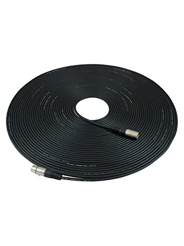 GLS Audio 100ft Mic Cable Patch Cords - XLR Male to XLR Female Black Microphone Cables - 100' Balanced Mike Snake Cord - Single