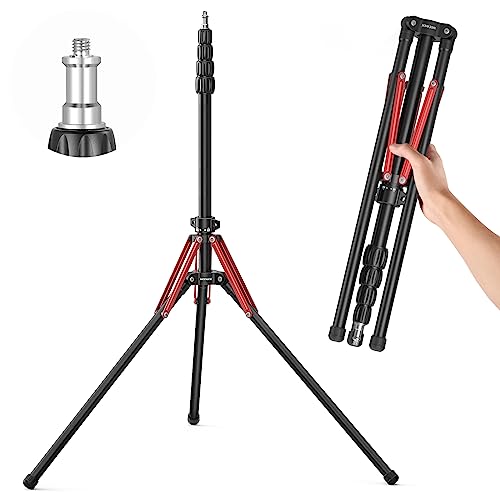 Neewer Supporto leggero in lega di alluminio con gambe reversibili a 180°, adattatore a vite da 1/4-3/8 e borsa, treppiede portatile da viaggio da 220 cm per fotografia all'aperto Speedlite Strobe