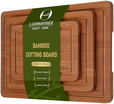 Bamboo Cutting Board Set, 3-Piece Carbonized Wood Cutting Boards ...