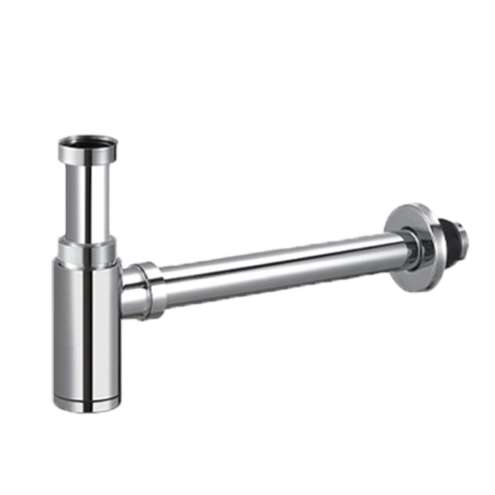 Bottle Trap, Stainless Steel Basin Sink Round Bottle P Trap, Lavatory Waste Trap Drain Kit for Bathroom Sink Basin Vessel, Chrome