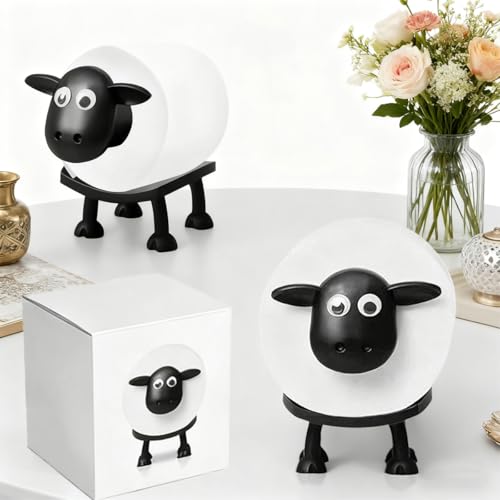 3 Pcs Sheep Toilet Roll Holder - Funny Toilet Paper Holder Free Standing Bathroom Set,Table Counter Decor - 3D Printed Black Sheep Loo Roll Hold-er - Cute Bathroom Decor