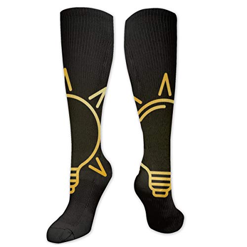 Preisvergleich Produktbild Hectwya Hohe Socke Glühbirne bunte Symbol lässig lange Sportsocken Kompressionssocken