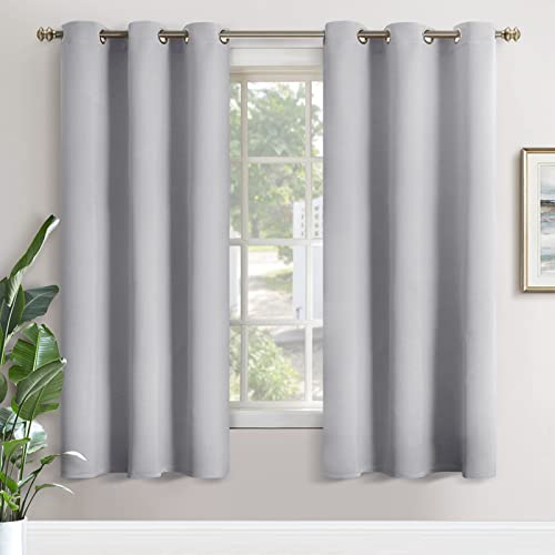 Image of YoungsTex Light Grey Blackout Curtains for Bedroom 42 x 72 Inch - Thermal Insulated with Grommet Top Room Darkening Energy Saving Drapes for Living Room, 2 Panels