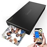 Portable Instant Mobile Photo Printer - Wireless Color Picture Printing from Smartphone Camera - Mini Compact Pocket Size Easy for Travel - SereneLife PICKIT22BK (Black)