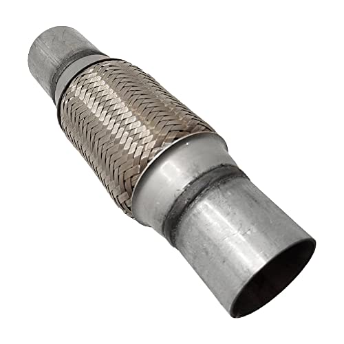 Exhaust Flex Pipe Stainless Double Braid 2" X 6" X 10" Inch Long, Heavy Duty (Tobo De Acordion) #TOP6