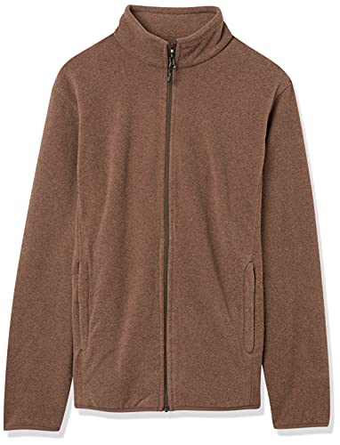 Amazon Essentials Herren Fleecejacke mit durchgehendem Reißverschluss (in Big und Tall erhältlich), Braunheide, XL