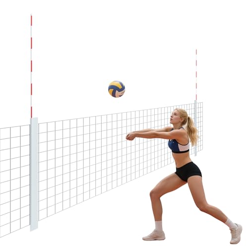 MR Volleyball Antenna Set Antenna Poles with Sleeve Fiberglass Collapsible Volleyball Referee Equipment Training Equipment Indoor Outdoor Beach Play 1 Pair