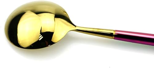 Miniatura 3 de JASHII Juego de 6 cucharas doradas de acero inoxidable 304 con mango largo, moderno juego de cubiertos para el hogar, cocina, regalo de fiesta para