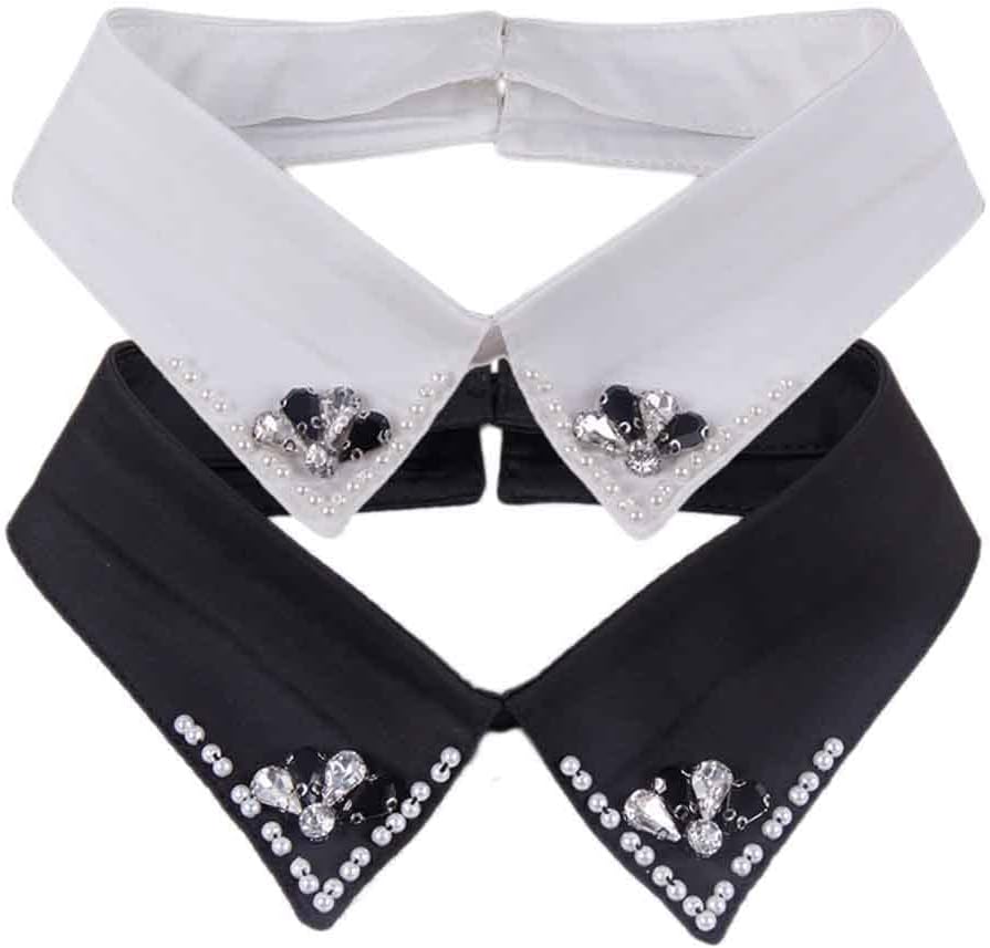 Psivika 2 Pack Women’s Shirt Collar Fake Collar Detachable Faux Collar Dickey Collar Peter Pan Necklace