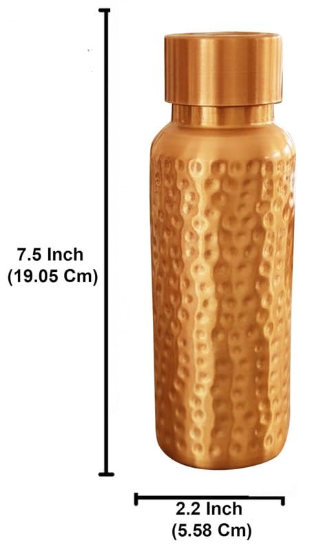 Mała Miedziana Butelka Na Wodę 17 Uncji/500 Ml Szczelna Z Kutego Żelaza