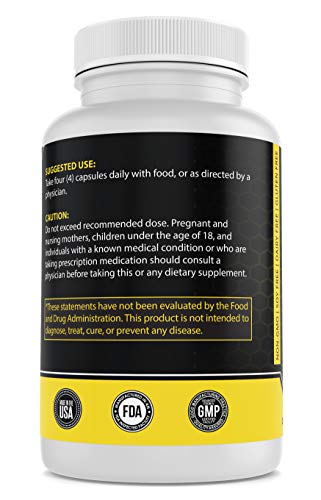 HMS Nutrition Premium Bee Pollen Daily Dietary Supplement - Includes Propolis & Royal Jelly - 3250mg Non-GMO, 120 Vegetarian Capsules - 30 Day Supply - Image 4