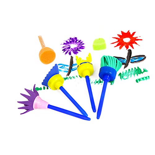 Amosfun 1 Conjunto De 12 Peças De Escova De Esponja Para Crianças Kit De Esponja De Pintura Para Cri