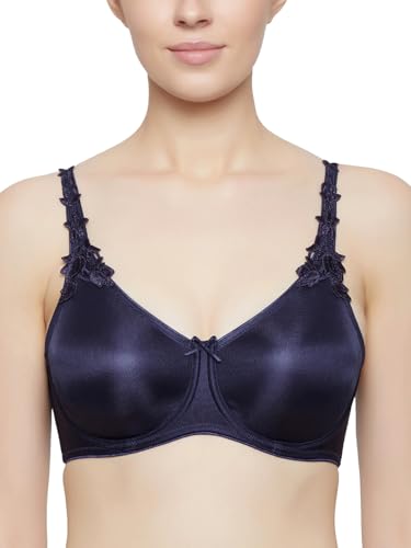 Image of Triumph International Minimizer Women Bra Wired Non Padded High Support Big Cup Lingerie Visual Bust Reduction Comfort Bra Floral Lace Full Coverage Shapewear Wide Straps & U-Back Support Pack of 1