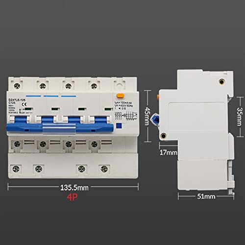 Protecteur de fuite triphasé RCBO 4P AC400V disjoncteur de surcharge 100A - 2