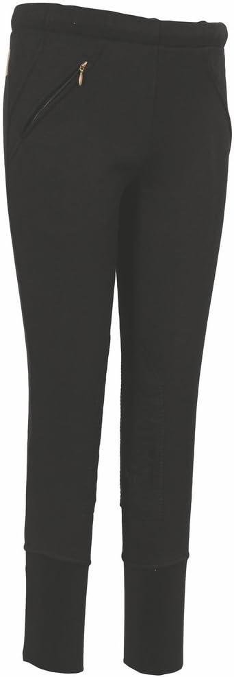 TuffRider Children's Unifleece Pull-On Stretch Fleece Knee Patch Winter Breeches