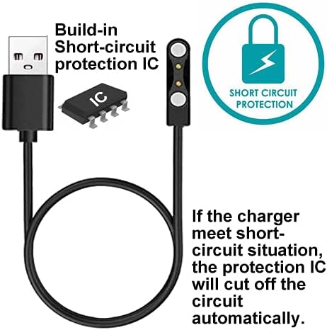 Miniatura 4 de smaate Cargadores compatibles con Blackview R50PRO e IOWODO R30 Pro 1.85" Sport Watch, paquete de 2