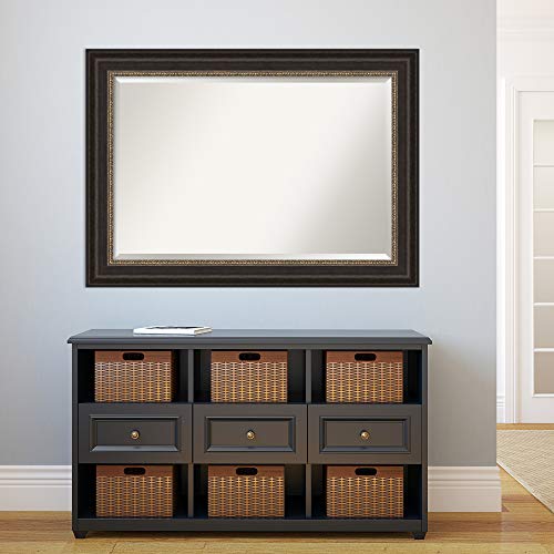 Image of Amanti Art Framed Vanity Mirror | Bathroom Mirrors for Wall | Impact Bronze Mirror | Wall Mounted Mirror | Large Mirror | 30.25 x 42.25