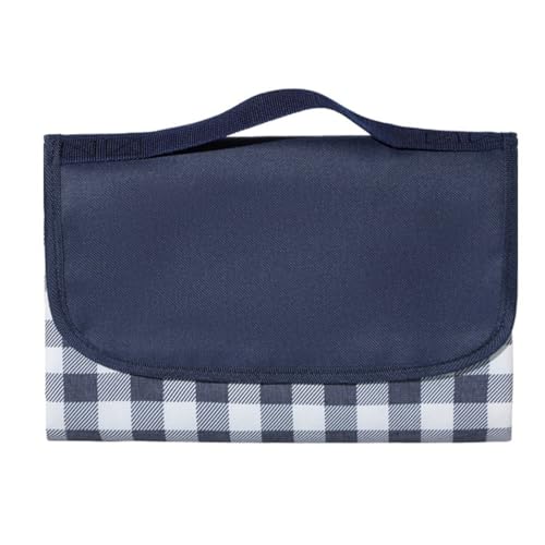 200x150CM Foldable Waterproof Picnic Mat with Carry Handle, Washable and Sandproof Outdoor Beach Blanket, Non-Slip Design for Garden, Camping, Hiking and Travel Use (Blue)