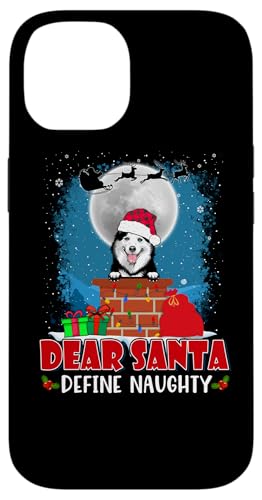 Dear Santa Define Naughty Siberian Husky Dog Funny Christmas Coque pour iPhone 14