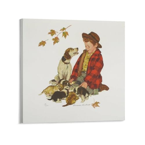 Norman Rockwell m[}bNEFij̎qƌjA[g|X^[ G |X^[  EH[A[g rO _CjO[ xbh[ Ǐ ǂ̊G16x16inch(40x40cm)