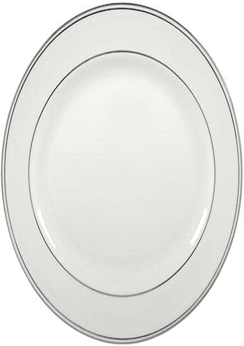 Lenox Federal Platinum - Bandeja ovalada de porcelana de hueso, 13 pulgadas, color blanco
