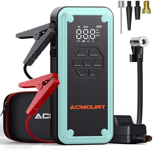 Acmount Car Tire Inflator Compressor Starter Battery 12V 3000A Ju...