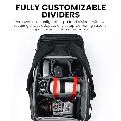 Image of NANUK N-PVD 35L Camera Backpack - Water-Repellent with Rain Cover, Fits 2-3 Cameras, Drone, Tripod, 16 inch Laptop Compartment, Carry-On Approved - For Photographers, Travel & Hiking - Black