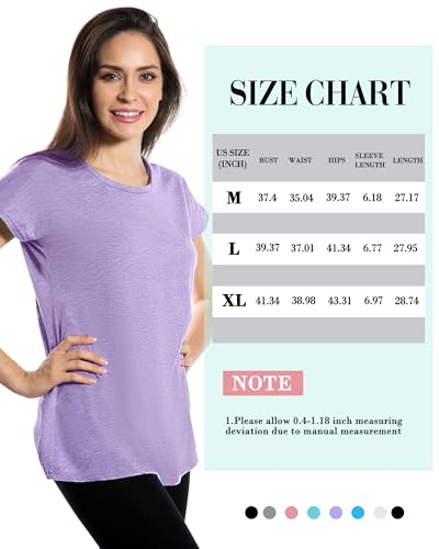 Taiyin 8 Pack Women's Quick Dry T Shirts Crewneck Short Sleeve Lightweight T Shirts for Workout Athletic Yoga Gym Running2
