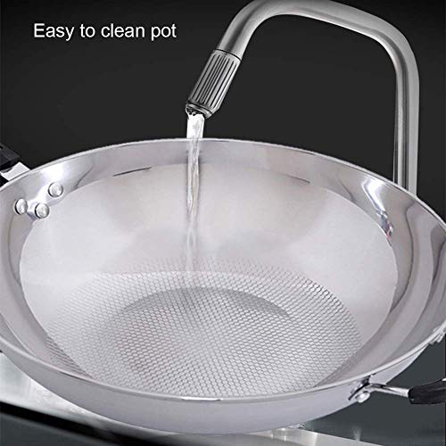 Wok de acero inoxidable con tapa de vidrio templado 32 cm miniatura 6