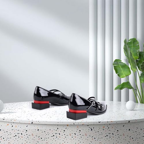 Image of LingxiaUne Green Dress Shoes for Women Fashion Forward Elegant Dressy Womens Pumps and Loafers with Low Chunky Heel and Sleek Pointed Toe Design Fashion Forward Size 9.5