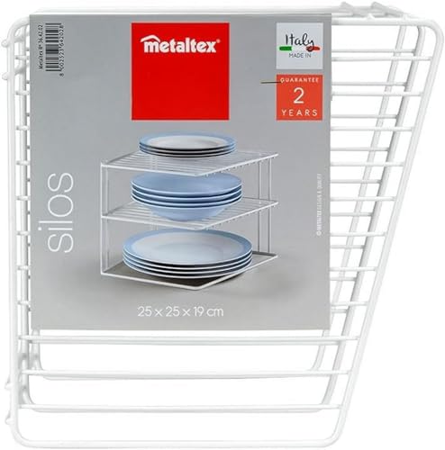 Metaltex 364202095 Armario esquinero Silos, 2 niveles, 25 x 25 x 19 cm, blanco, 3 alturas - imagen 4