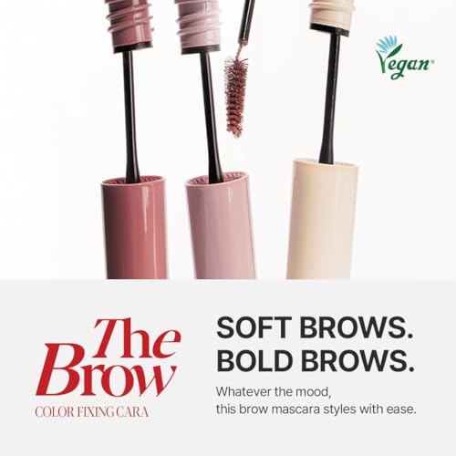 Image of Espoir The Brow Color Fixing Cara #8 Ash Beige 0.1 fl oz - Tinted Eyebrow Mascara, Long-Lasting Brow Gel with Skinny Brush, Natural Brow Coloring for Women & Men, Korean Brow Makeup