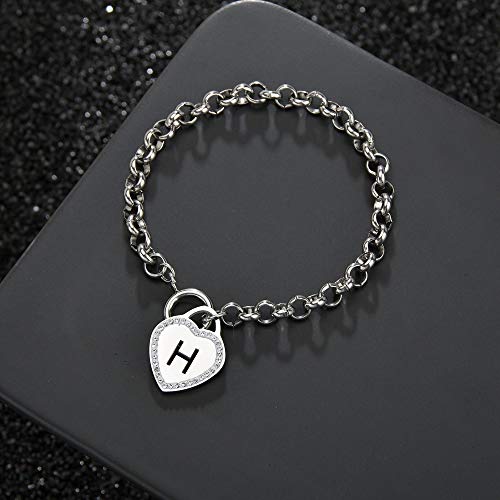 Image of CaleesLLC Letter A to Z Initial Charm Bracelet Adjustable Stainless Steel Anklet Personalized Wrist Link for Women