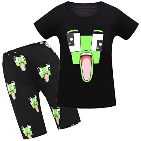 Kids Boys Funny YouTube Gamer Fans' Pyjamas PJS Set Youth Girls Sleepwear Shorts (Short, 7-8 Years) Cover