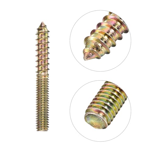 Image of uxcell 3 /8-16x3 Hanger Bolts, 8pcs Double Ended Screws Wood Dowel Screws for Furniture