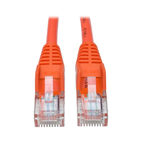 Tripp Lite 25ft Cat5 Cat5e Snagless Molded Patch Cable UTP Orange RJ45 M/M 25' (N001-025-OR)