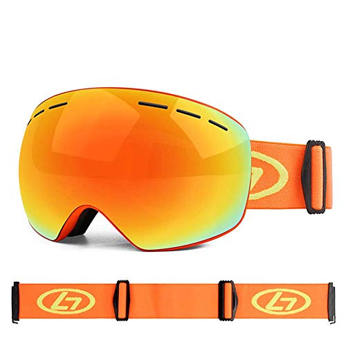 Lunettes de ski JIA JIA anti-buée et UV400 avec double écran interchangeable rouge pour snowboard