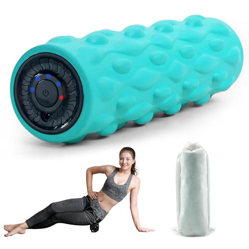 High-Density Vibrating Foam Roller Blue with 4 Customizable Speeds for