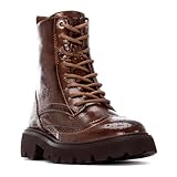 CARMELA 162593, Botín Estilo Militar Mujer, Taupe, 41 EU