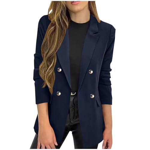 Blazers for Women Business Casual Button Blazer Jacket Open Front Long Sleeve Lapel Collar Work Office Jackets Blazer