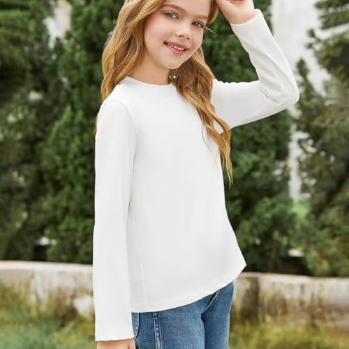 Girls Long Sleeve T Shirts Soft Tops Kids Fall Crewneck Basic Tees Solid Color Toddler Kids Simple Shirts Clothes4