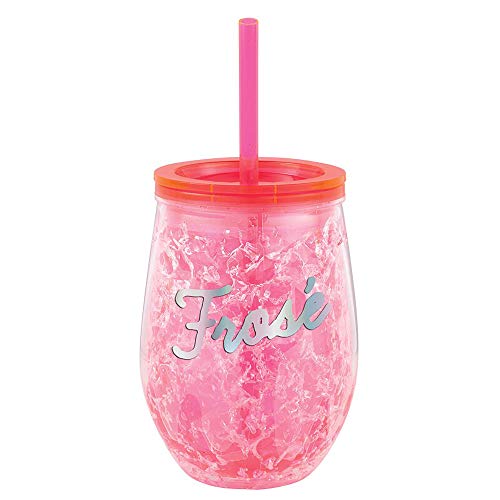 Slant Collections Creative Brands Freezable Acrylic Wine Chiller Tumbler, 12-Ounce, Frose`