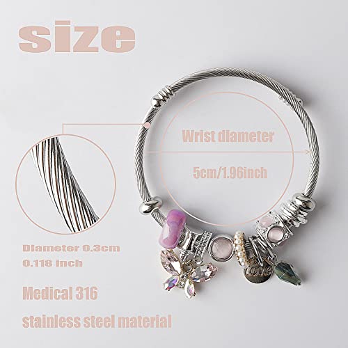 Ds Charm Bracelets For Girls,Exquisite Cute Cartoon Friendship Bracelets Stainless Steel Bangle With Birthday Gift Box thumb #2