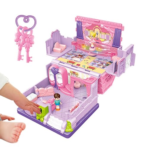 Casas de muñecas para niños | Casa de juegos con luz y música - Juguete educativo para el castillo | para el hogar, escuela, dormitorio, sala de juegos, cumpleaños y vacaciones, guardería, preescolar