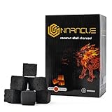 Premium Eco-Friendly Coconut Shell Charcoal - Sustainable BBQ Grilling Charcoal Briquettes l 72pc - 25 mm Cubes - Ash Free - Long Lasting 60 min+ Perfect for Grilling Barbecue
